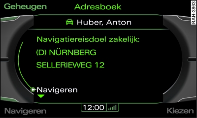 Navigatiereisdoel kiezen